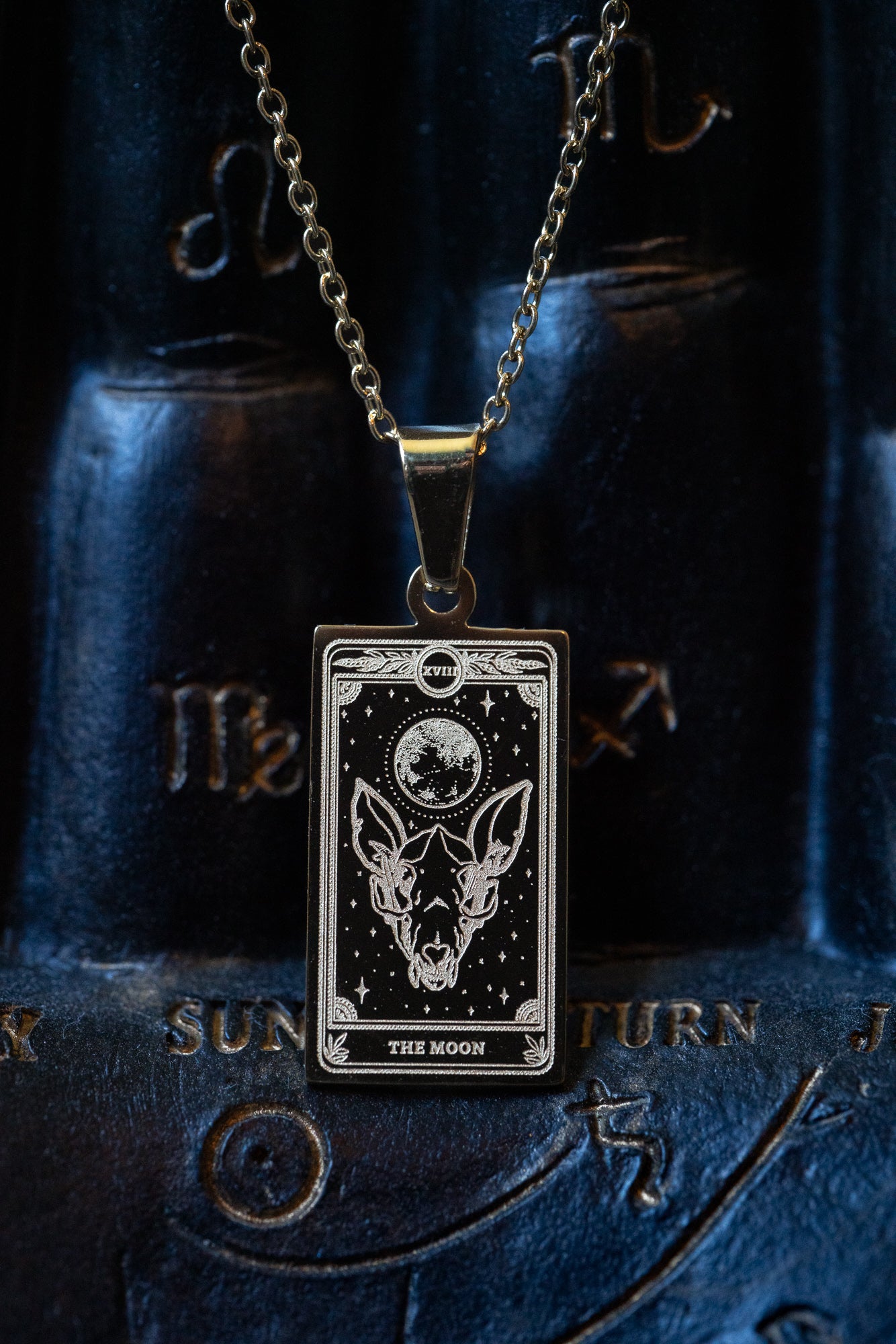 Marigold Tarot Moon Necklace