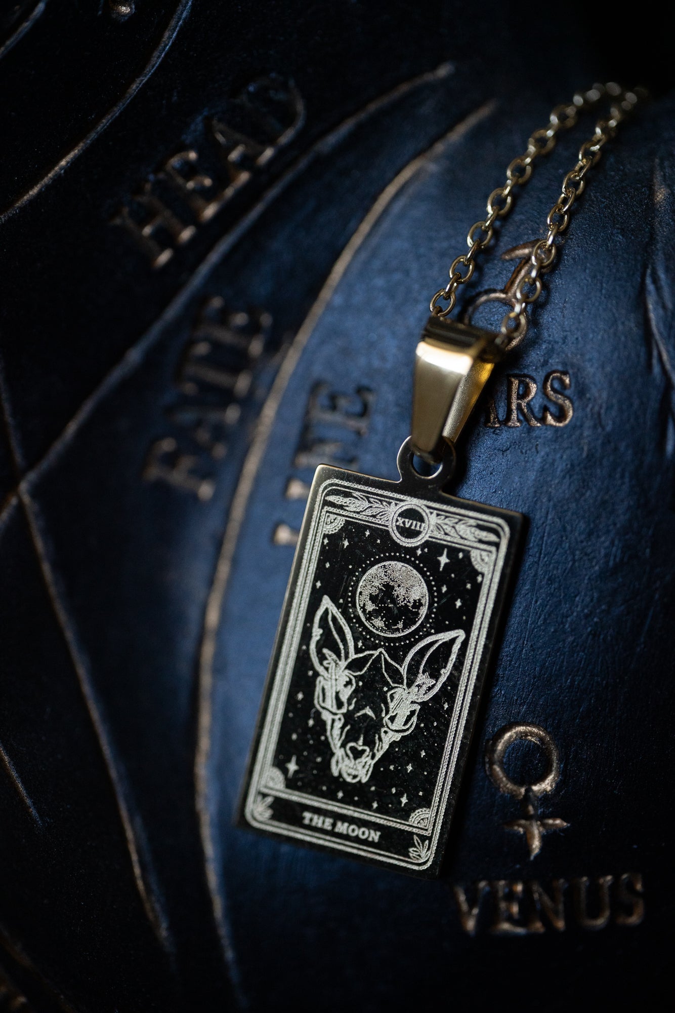 Marigold Tarot Moon Necklace