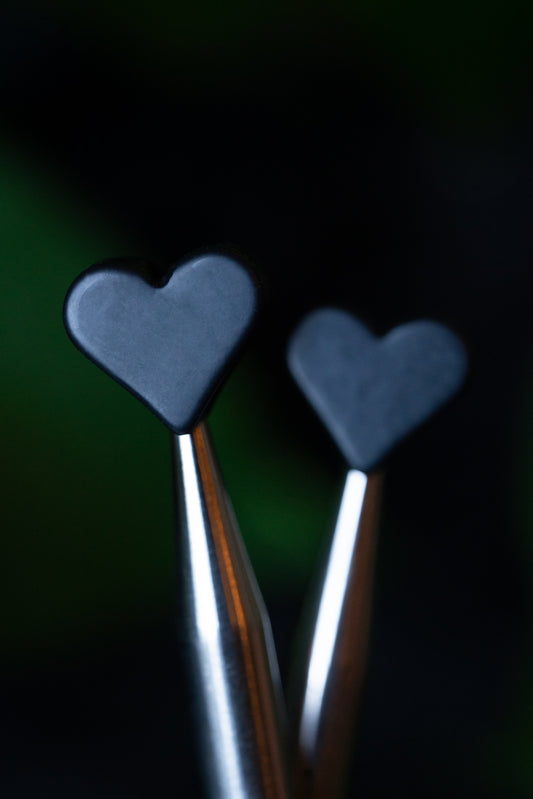 Small Black Heart Needle Tip Protectors
