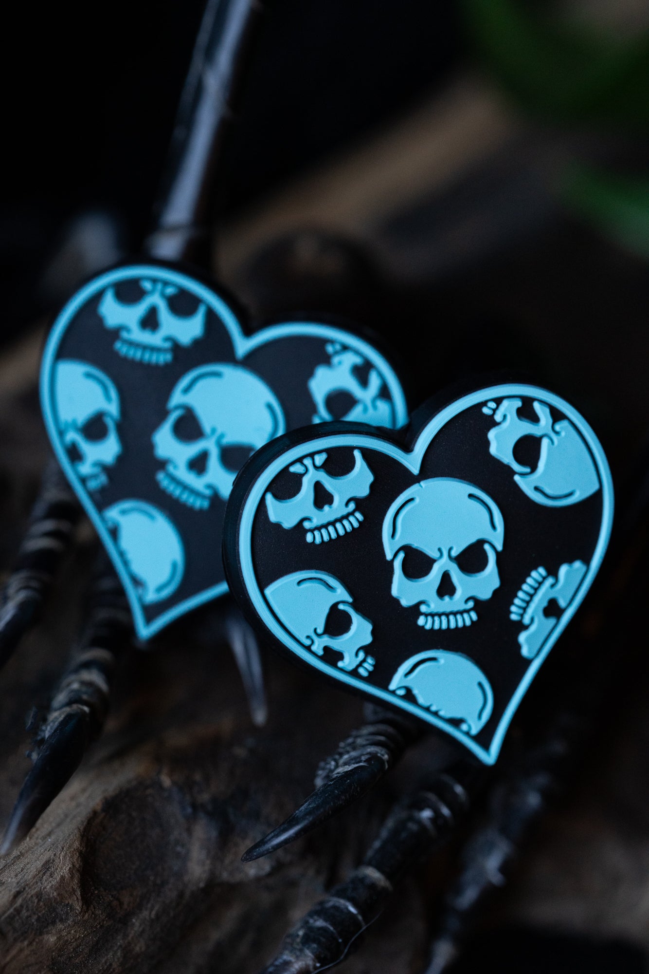 Blue Skull Heart Needle Tip Protectors