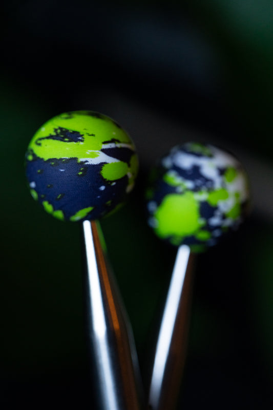 Round Green Swirl Needle Tip Protectors