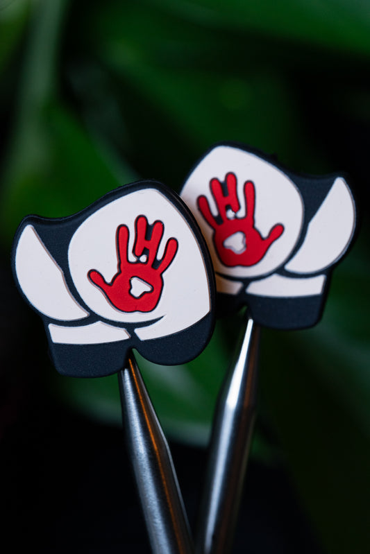 Hand Print Booty Needle Tip Protectors