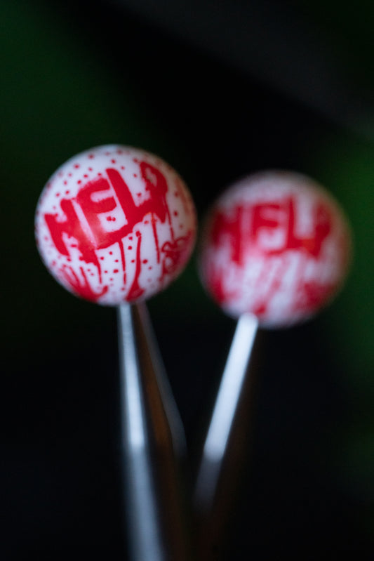 "Help" Bloody Needle Tip Protectors