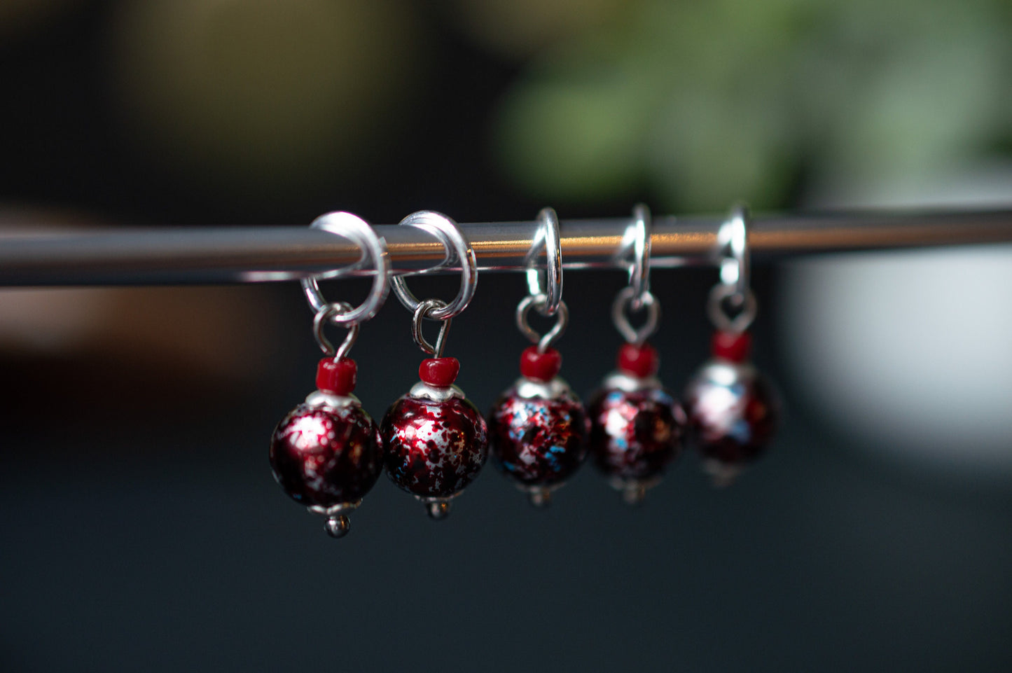 Painted Glass Stitch Markers