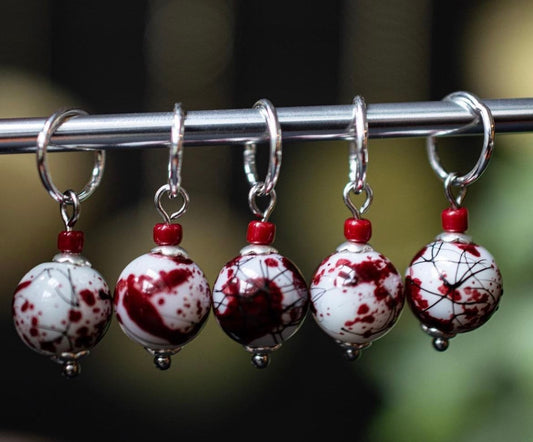 Spatter Glass Stitch Markers