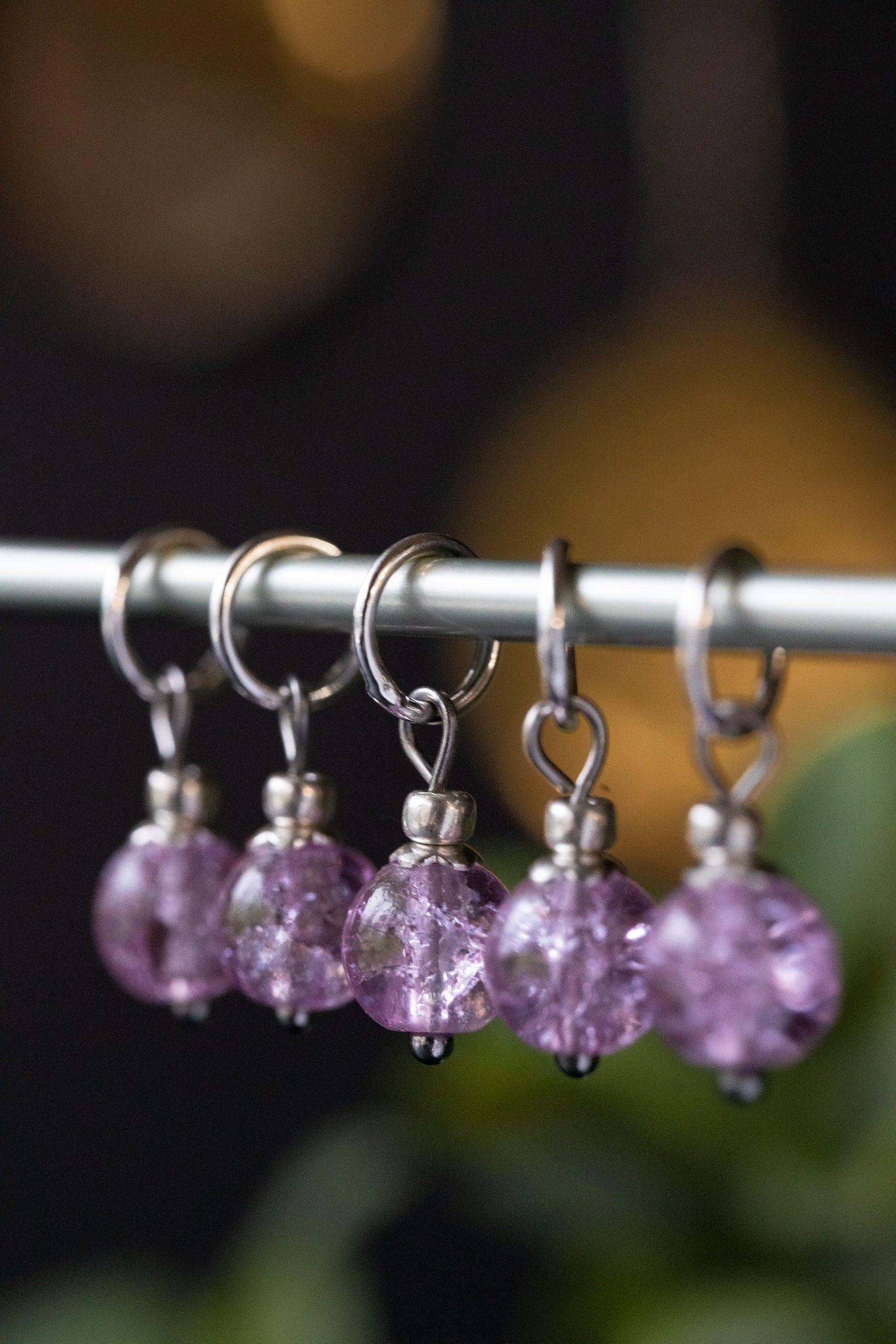 Crackle Glass Stitch Markers