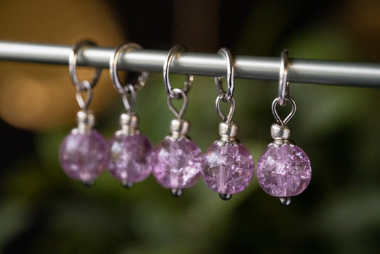 Crackle Glass Stitch Markers