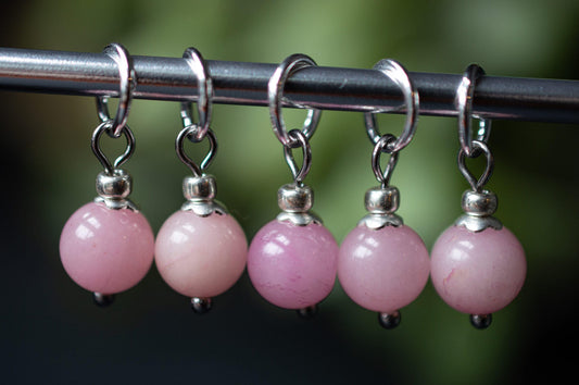 Pink Stone Stitch Markers