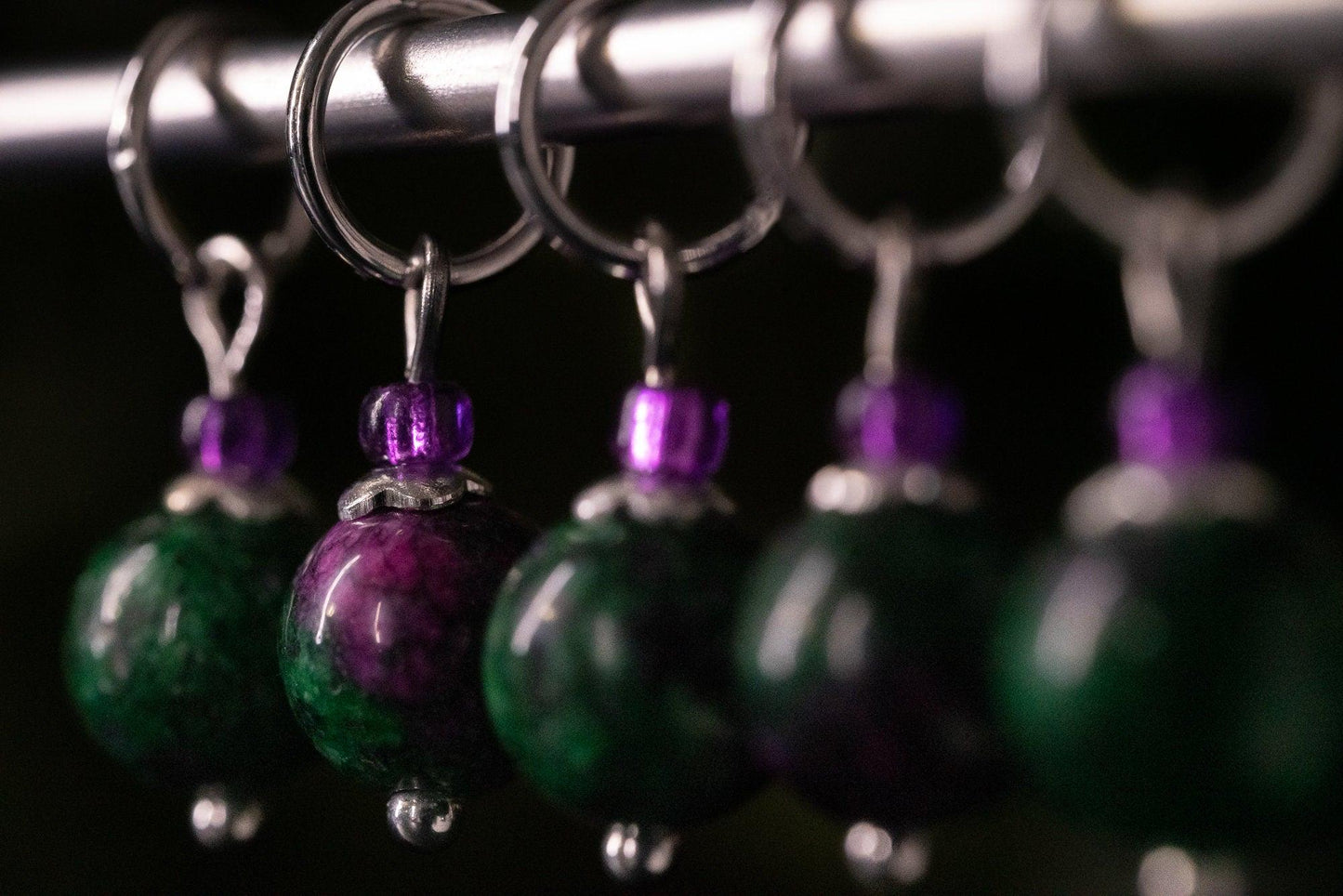 Ruby Zoisite Stone Stitch Markers