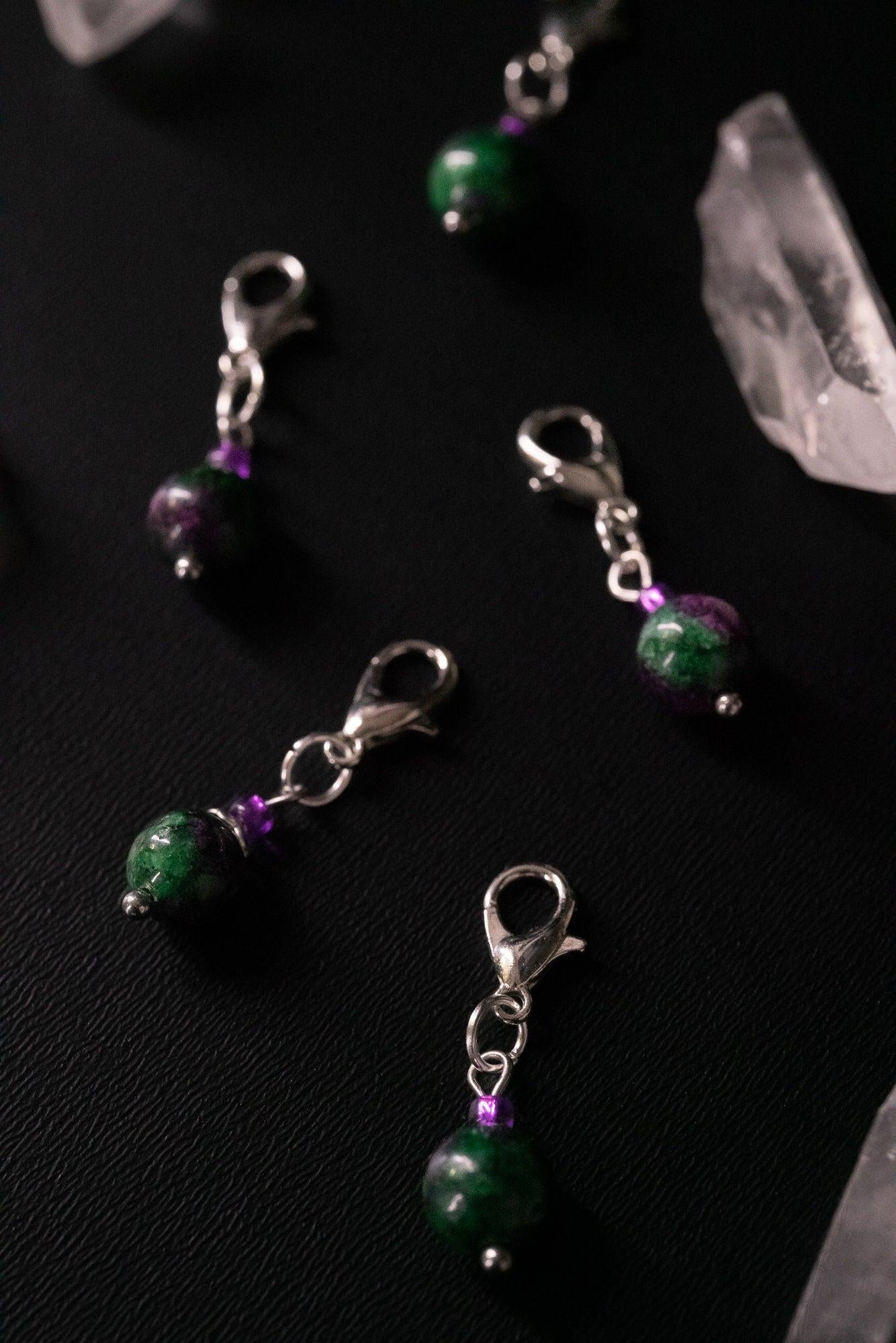 Ruby Zoisite Stone Stitch Markers