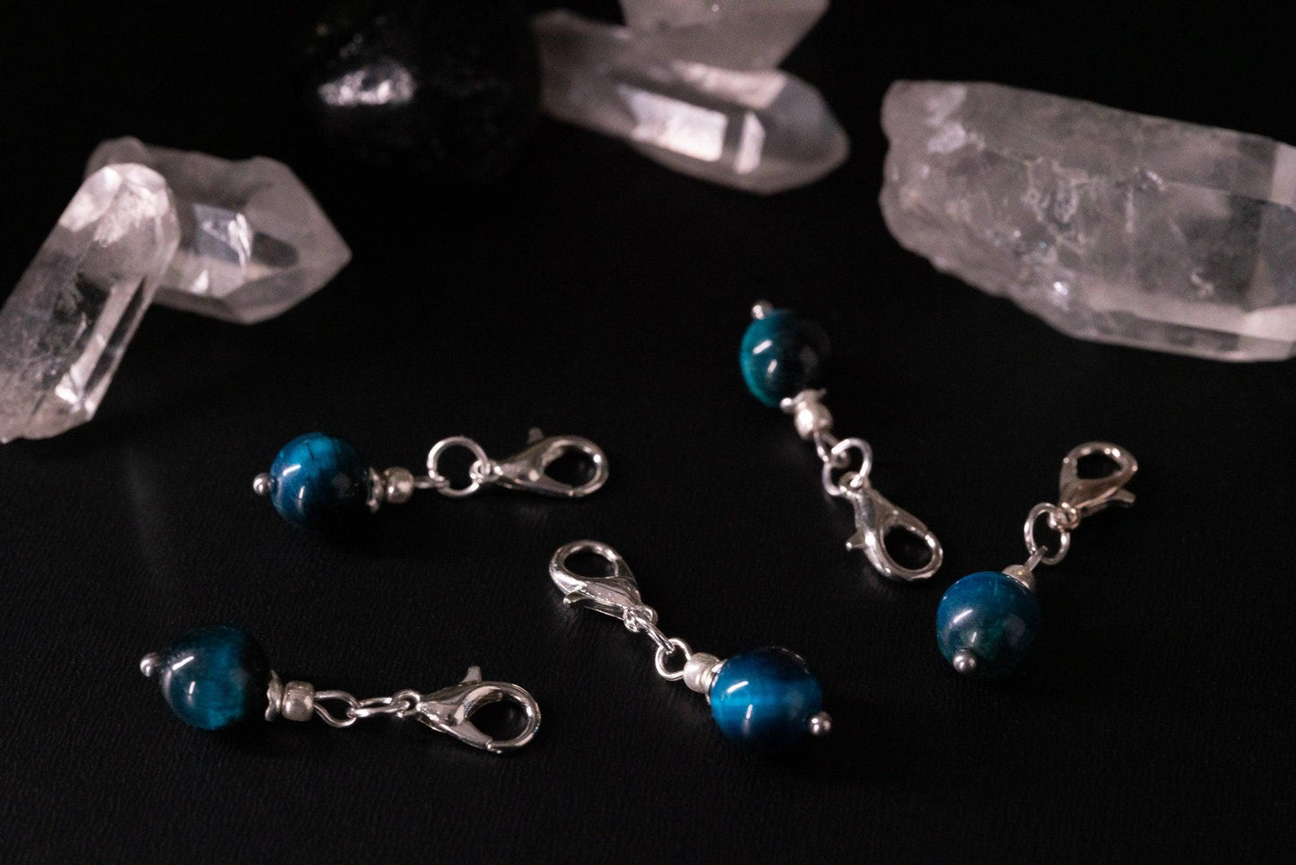 Blue Tigers Eye Stitch Markers