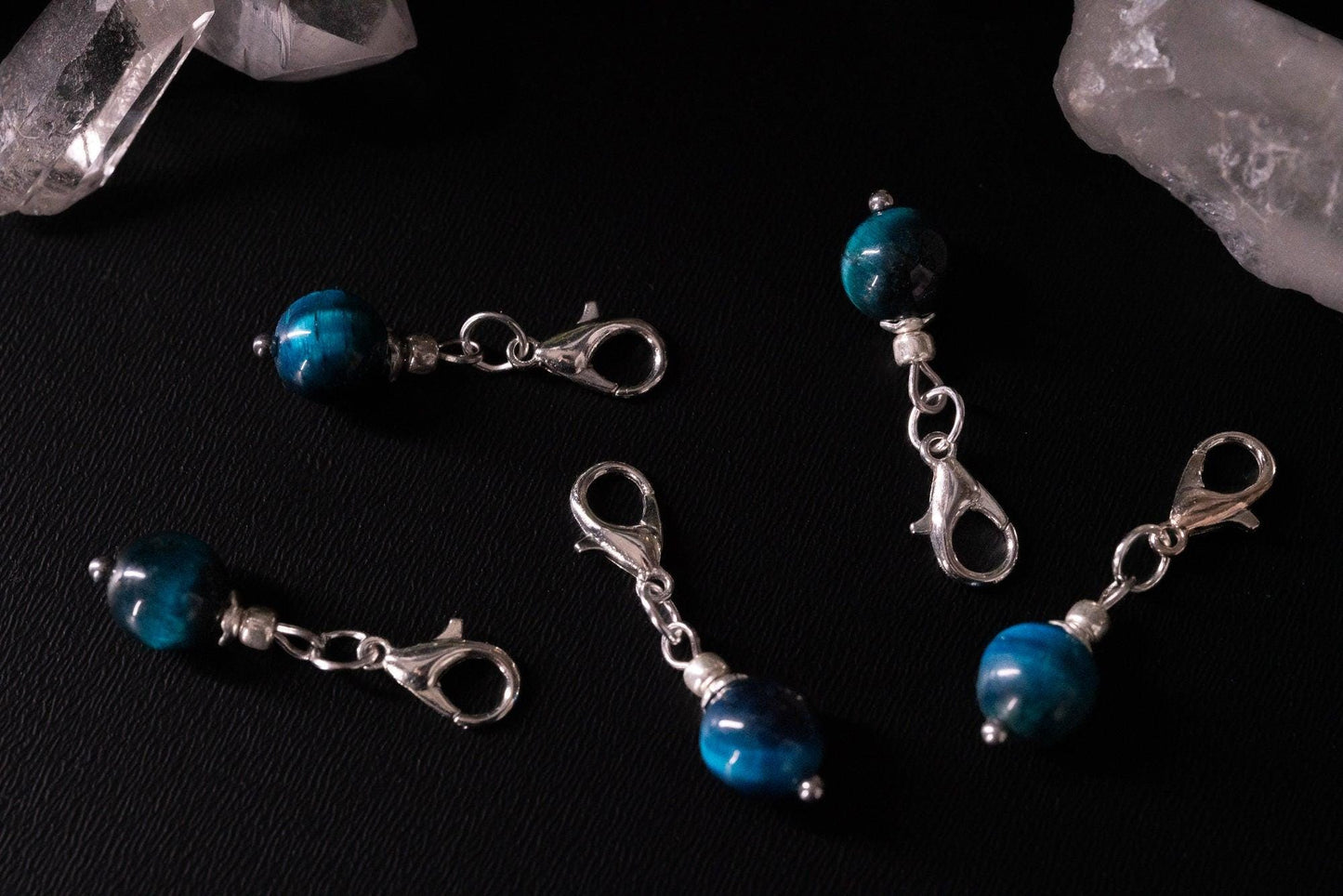Blue Tigers Eye Stitch Markers