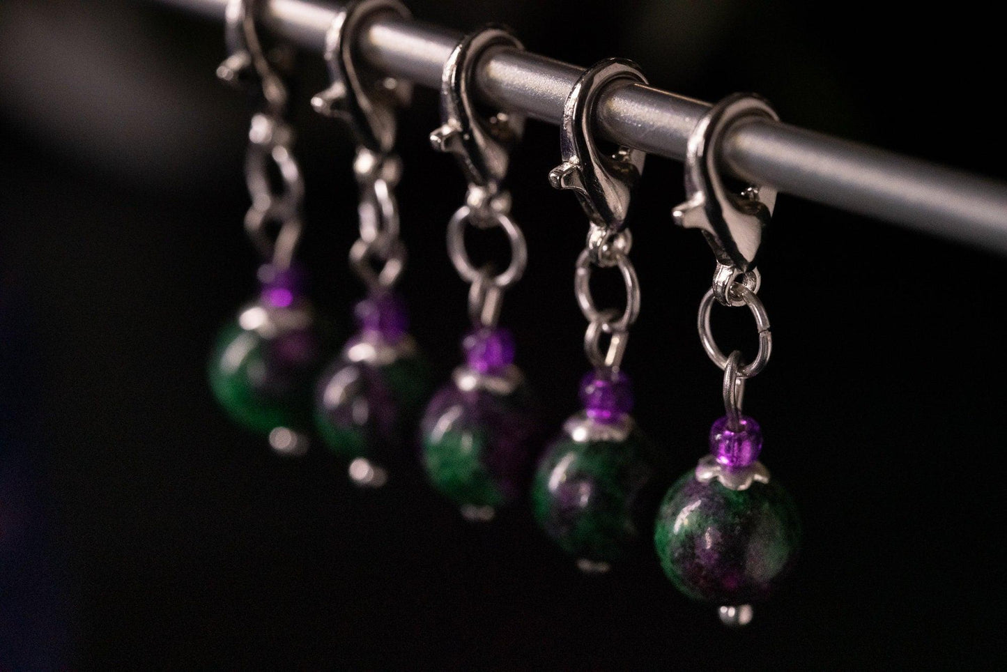 Ruby Zoisite Stone Stitch Markers