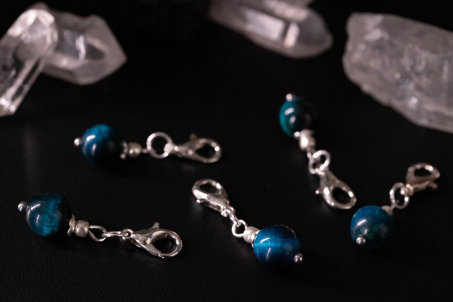 Blue Tigers Eye Stitch Markers