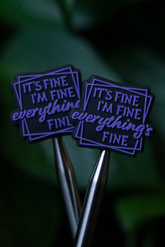 Purple Everything is Fine Needle Tip Protectors