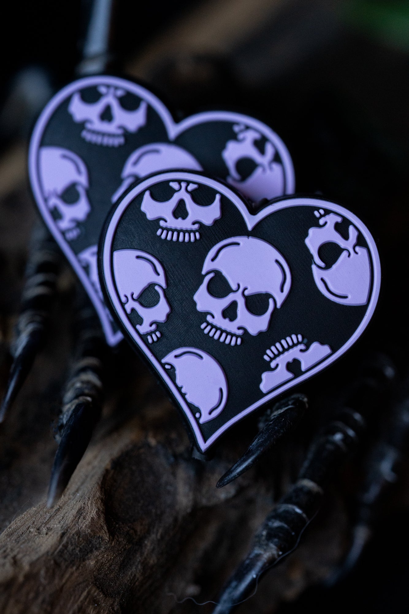 Purple Skull Heart Needle Tip Protectors