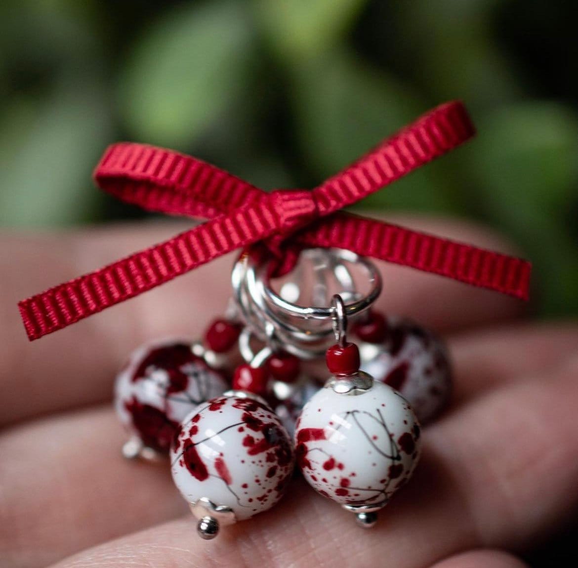 Spatter Glass Stitch Markers