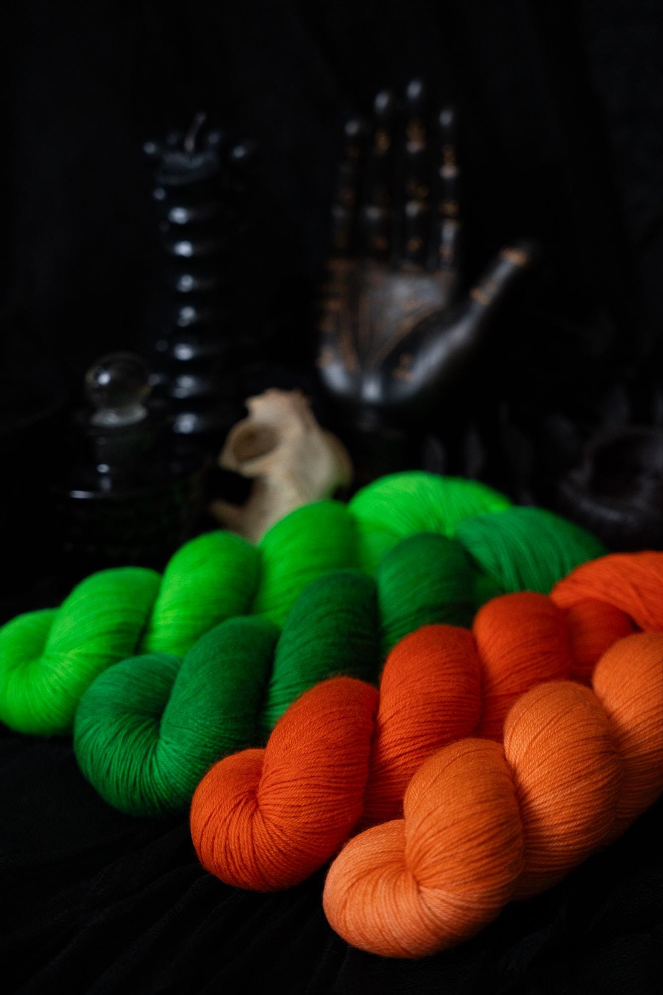 Hand Dyed Yarn | Samhain | Choice of Weight | Crow and Crescent Yarn