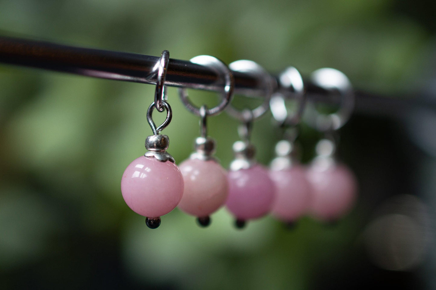 Pink Stone Stitch Markers
