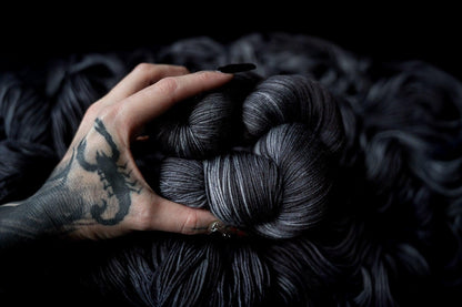 Hand Dyed Yarn | Nightmare | Choice of Weight | Crow and Crescent Yarn
