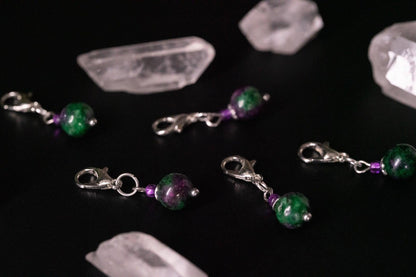 Ruby Zoisite Stone Stitch Markers