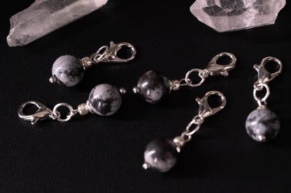 Snowflake Obsidian Natural Stone Stitch Markers