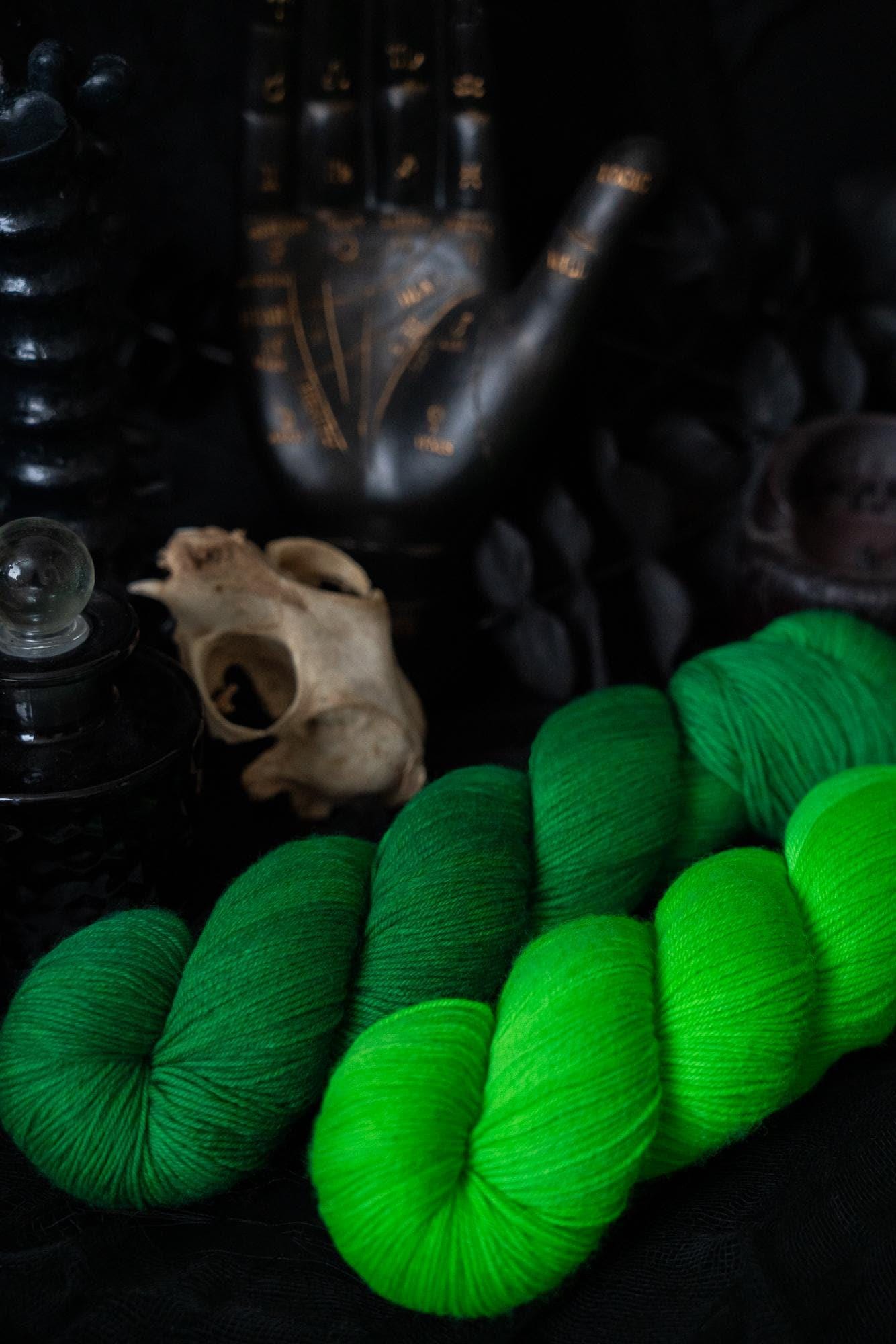 Hand Dyed Yarn | Slimer | Choice of Weight | Crow and Crescent Yarn