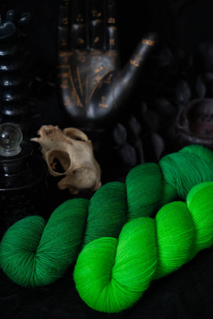 Hand Dyed Yarn | Slimer | Choice of Weight | Crow and Crescent Yarn
