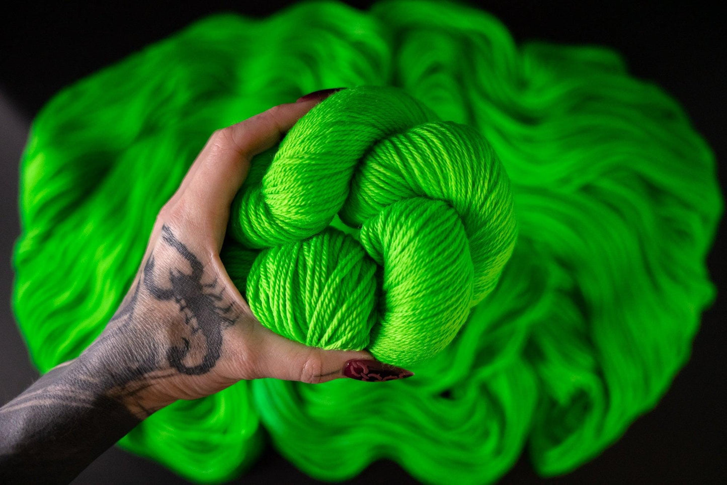 Hand Dyed Yarn | Slimer | Choice of Weight | Crow and Crescent Yarn