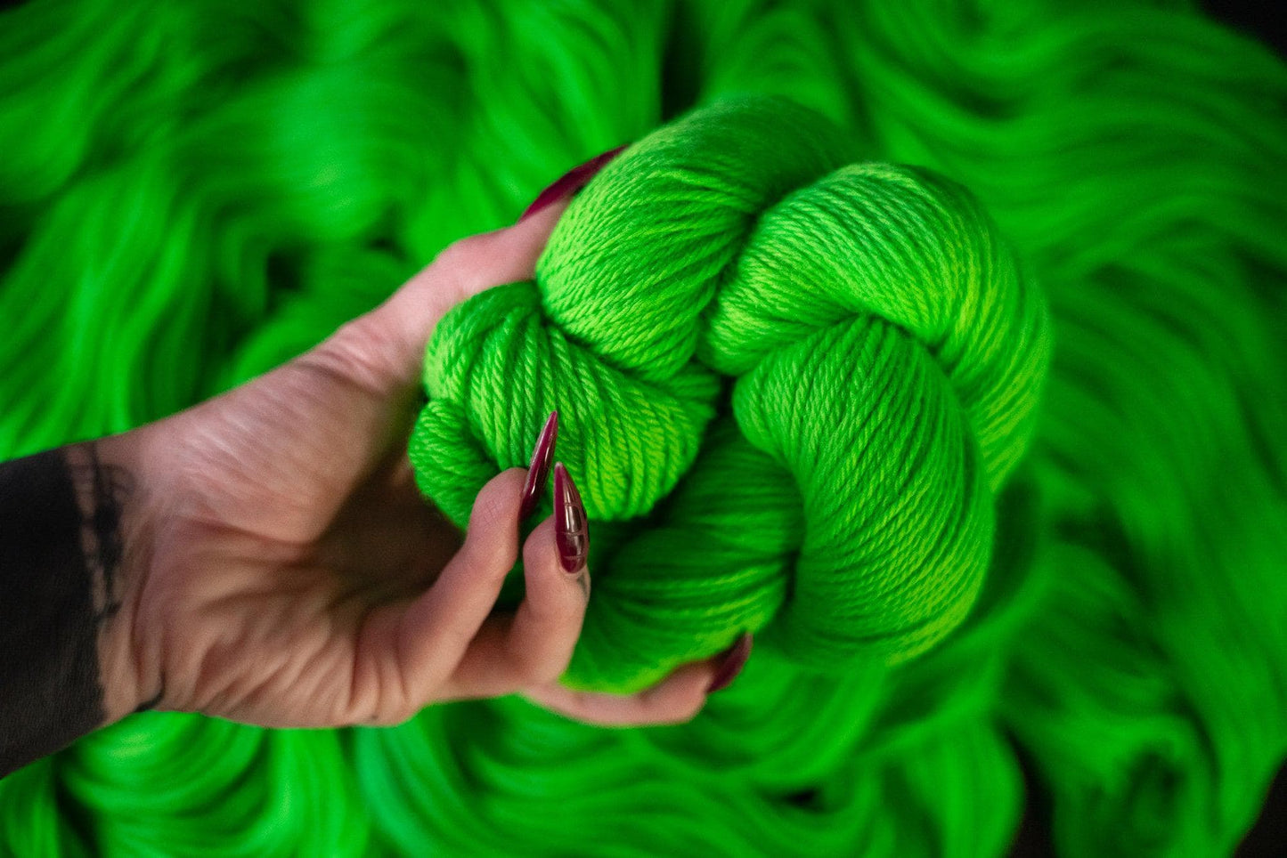 Hand Dyed Yarn | Slimer | Choice of Weight | Crow and Crescent Yarn