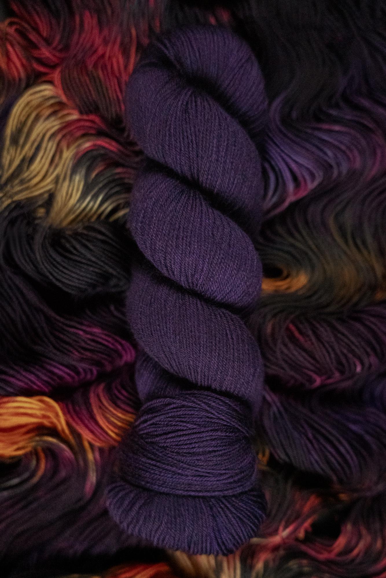 Hand Dyed Yarn | Midnight Veil | Choice of Weight | Crow and Crescent Yarn