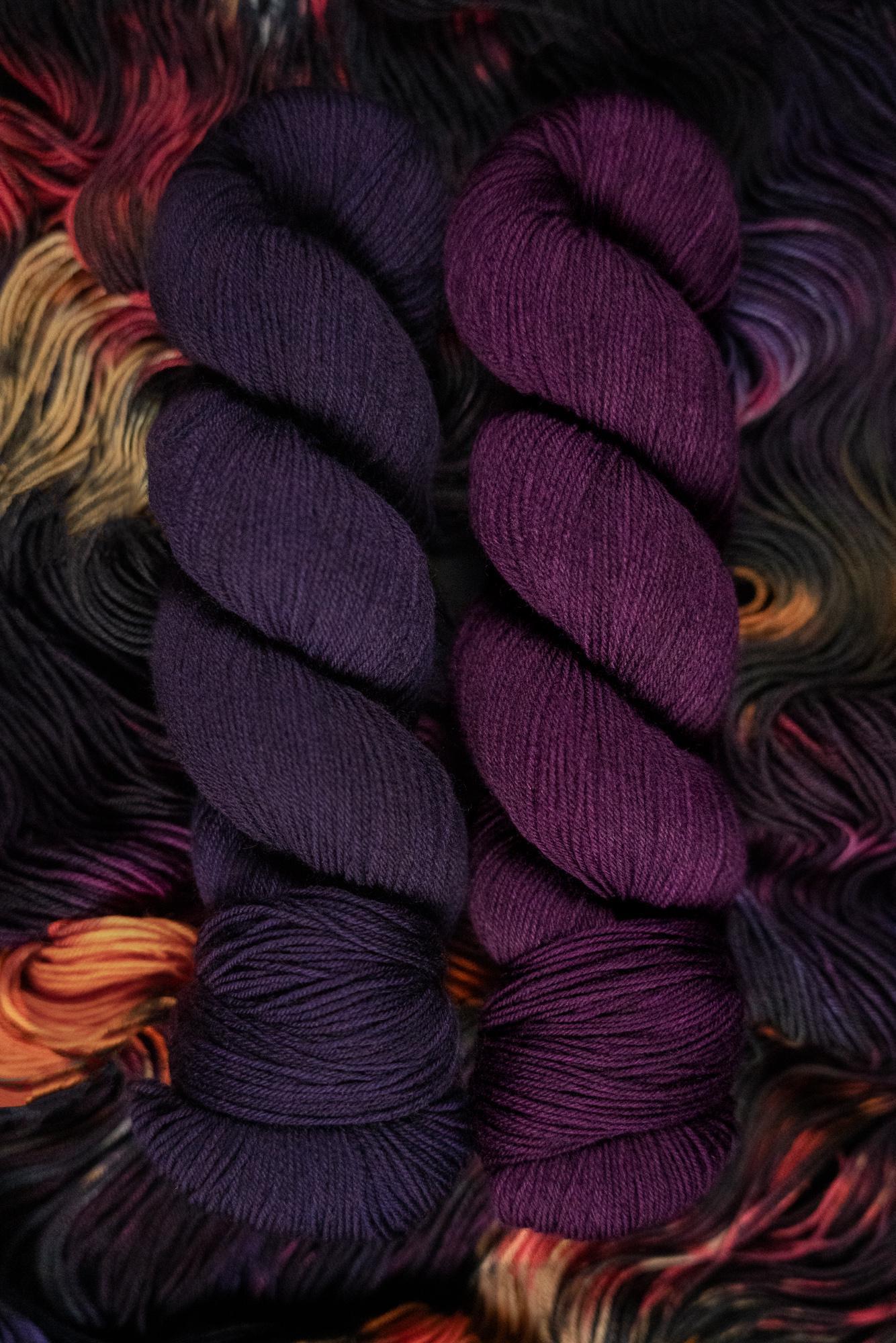 Hand Dyed Yarn | Midnight Veil | Choice of Weight | Crow and Crescent Yarn