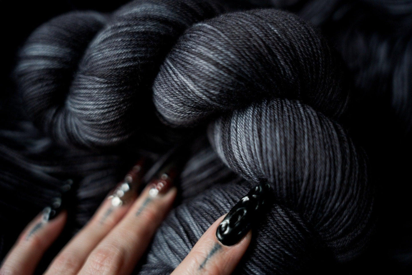 Hand Dyed Yarn | Nightmare | Choice of Weight | Crow and Crescent Yarn