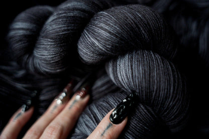 Hand Dyed Yarn | Nightmare | Choice of Weight | Crow and Crescent Yarn
