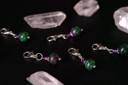 Ruby Zoisite Stone Stitch Markers