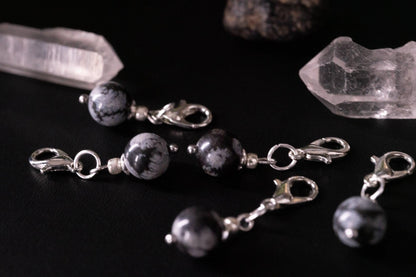 Snowflake Obsidian Natural Stone Stitch Markers
