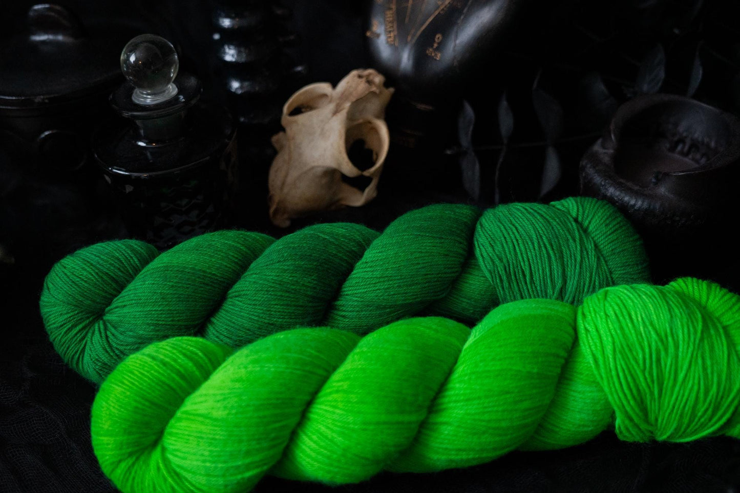 Hand Dyed Yarn | Slimer | Choice of Weight | Crow and Crescent Yarn