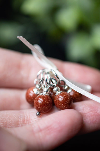 Gold Sandstone Stitch Markers